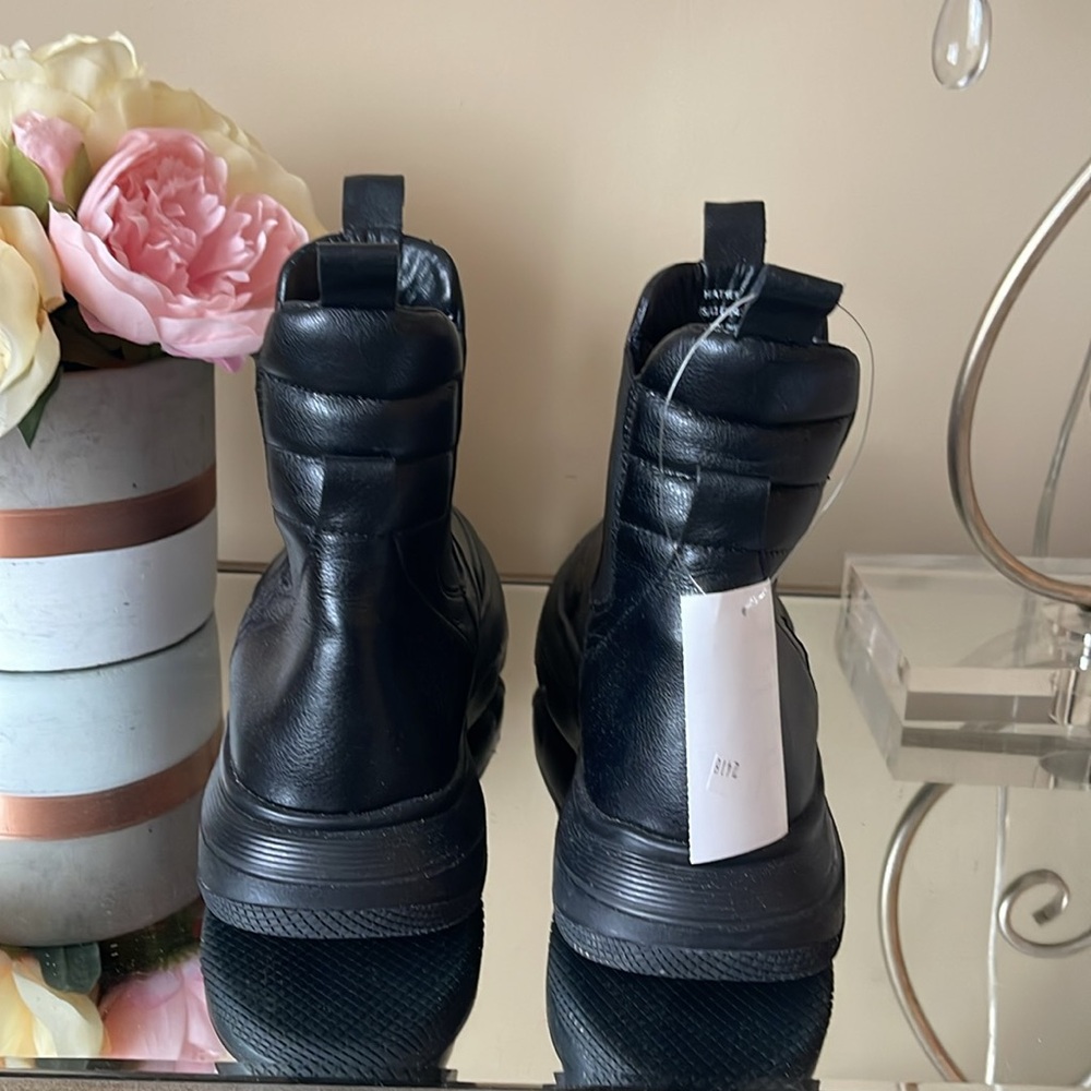 New Saint G Black Leather Heather Bootie - Picture 3 of 8